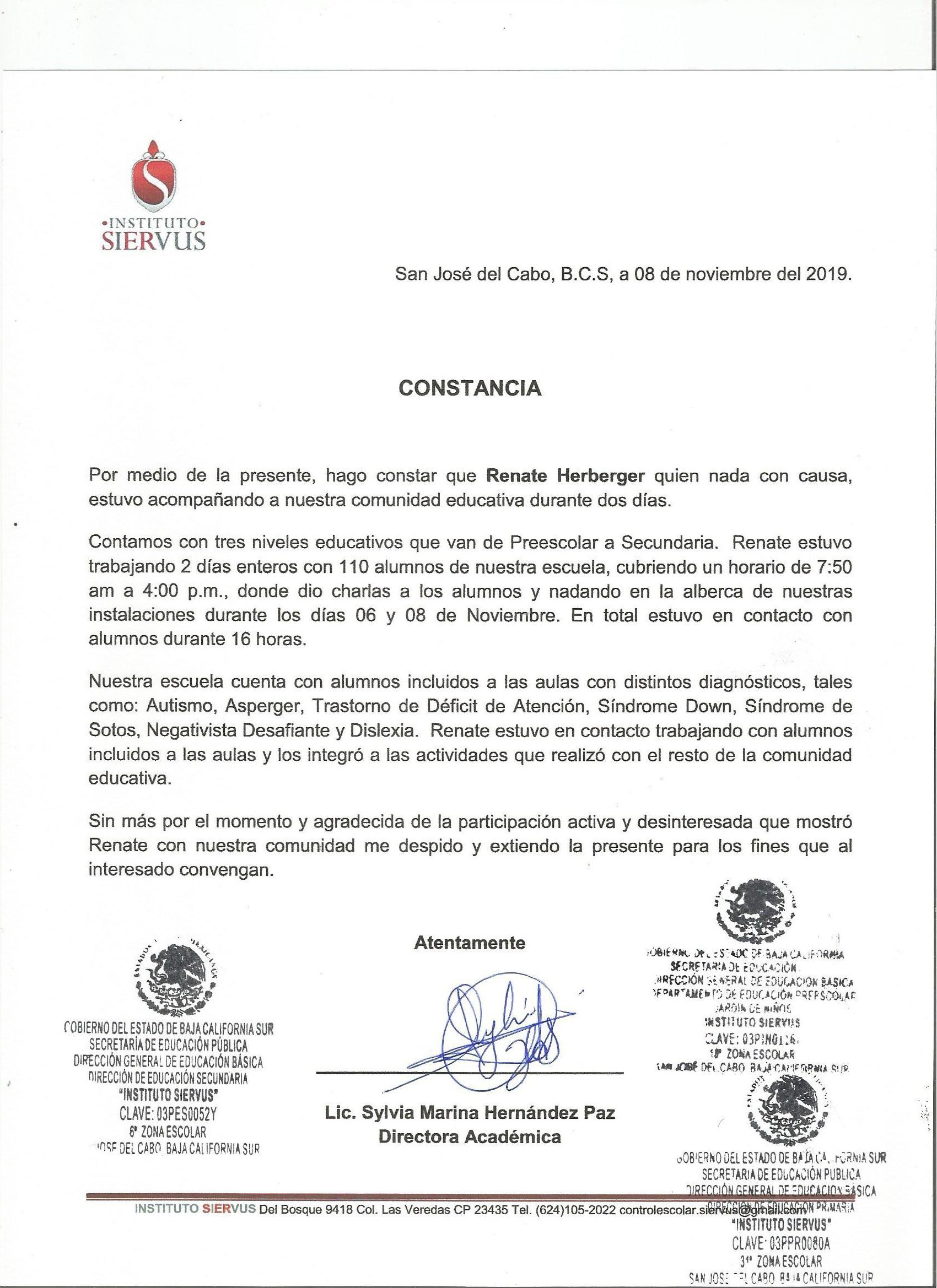 Constancia de Renate